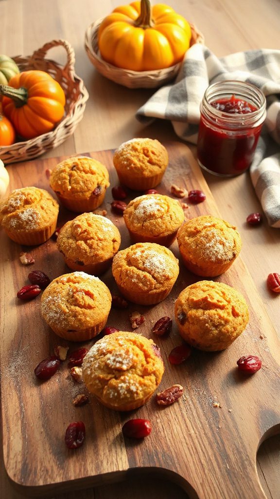 pumpkin cranberry mini muffins