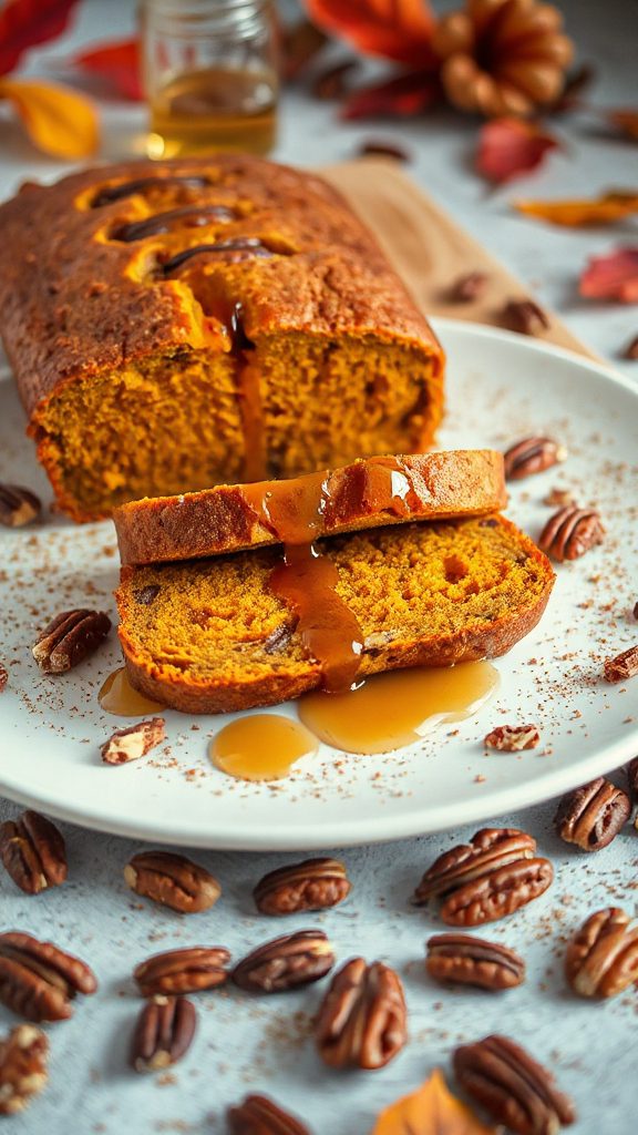 pumpkin loaf with pecans