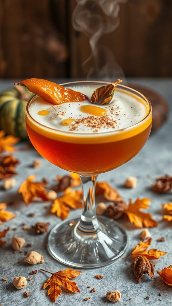 pumpkin maple sour cocktail