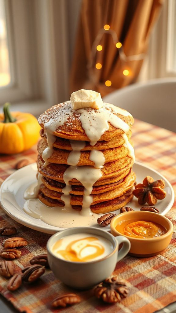 pumpkin pancakes with glaze pumpkin pancakes with glaze