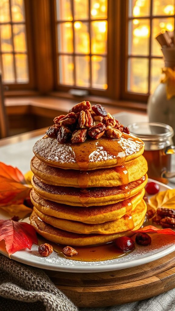 pumpkin pancakes with pecans pumpkin pancakes with pecans