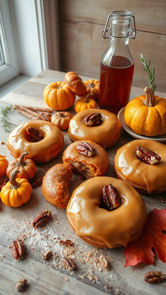 pumpkin pecan pie donuts