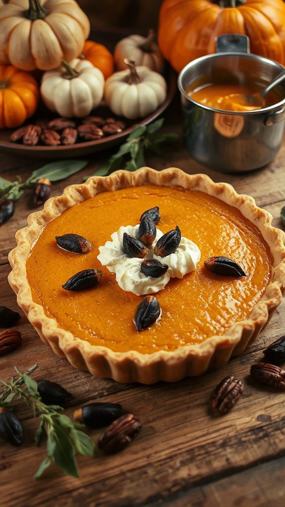 pumpkin pie with black garlic