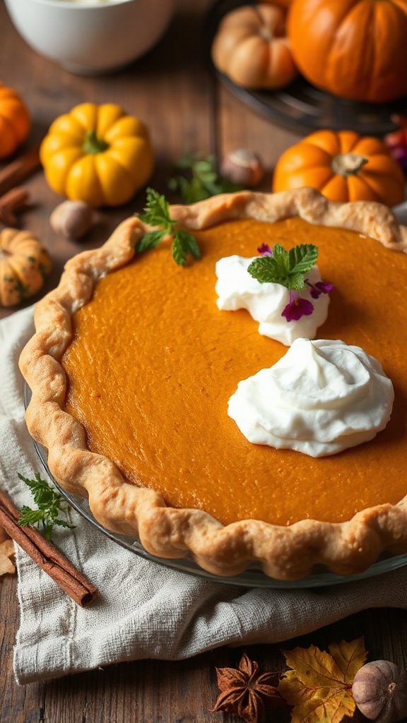 pumpkin pie with coconut cream