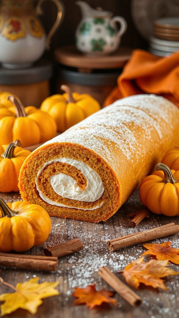 pumpkin roll with cheese filling