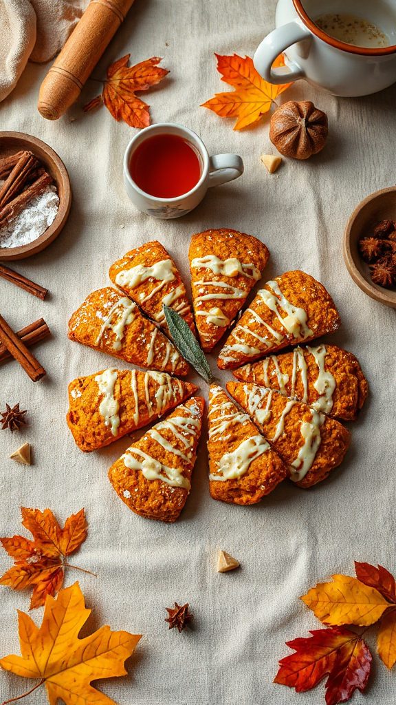 pumpkin scones with chocolate