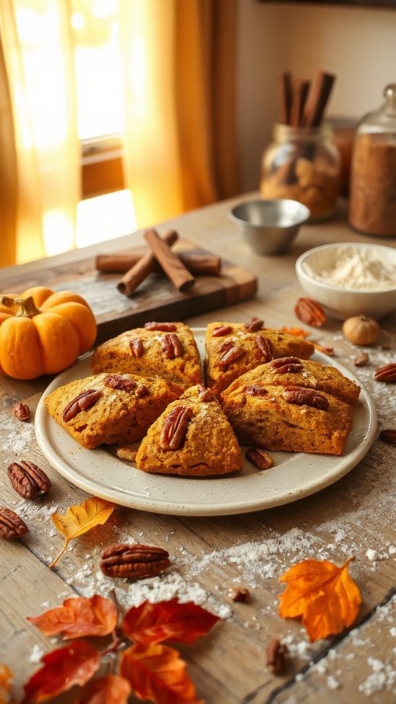 pumpkin scones with pecans pumpkin scones with pecans