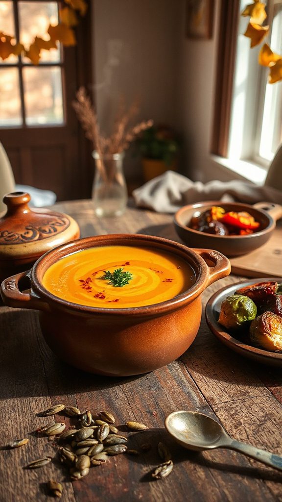 pumpkin soup with aleppo pepper