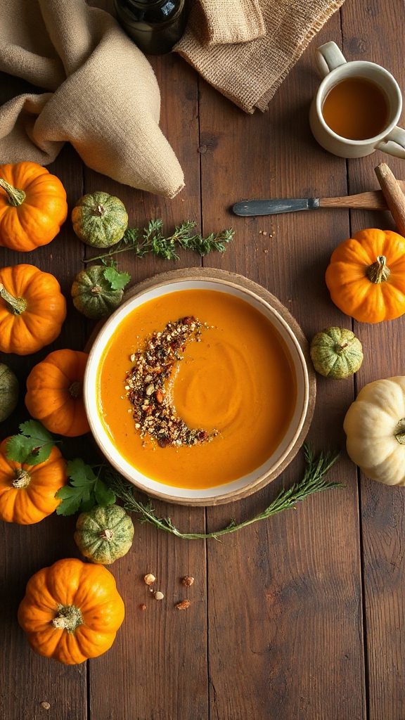 pumpkin soup with dukkah pumpkin soup with dukkah