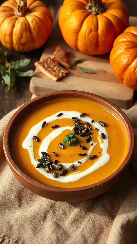 pumpkin soup with nigella seeds
