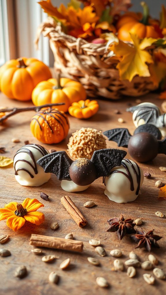 pumpkin spice bat cookie balls