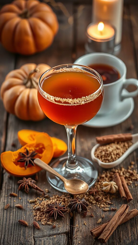 pumpkin spice chai bourbon cocktail