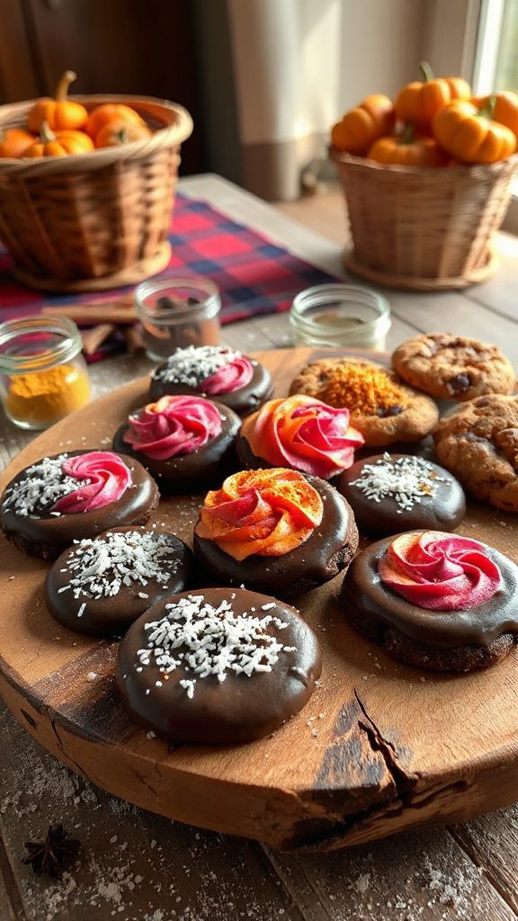 pumpkin spice chocolate cookies