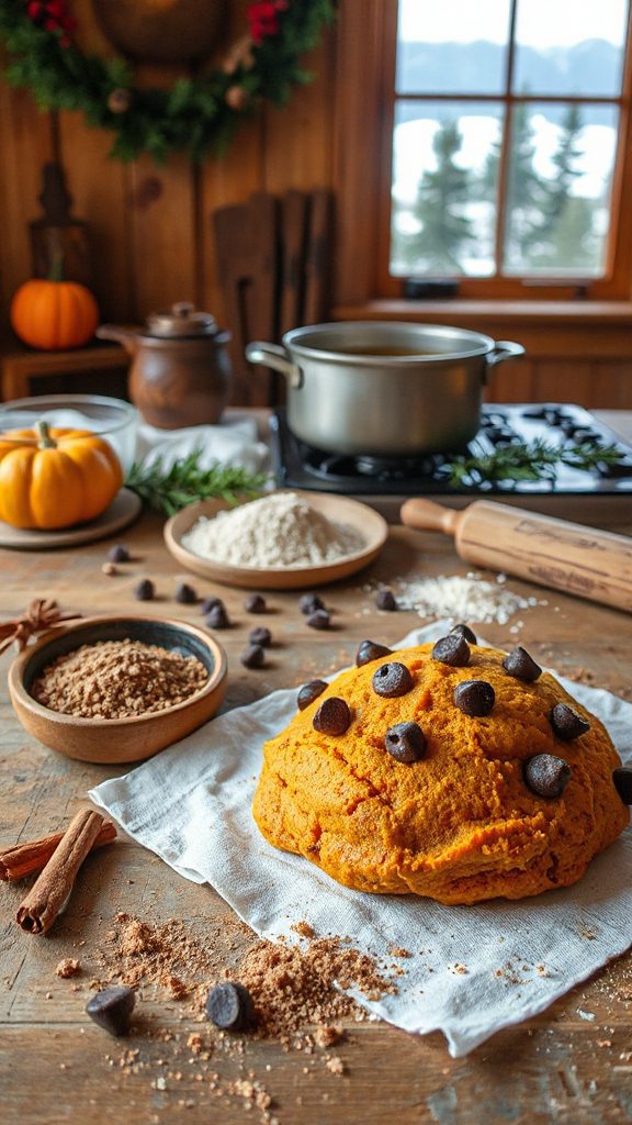 pumpkin spice chocolate cookies