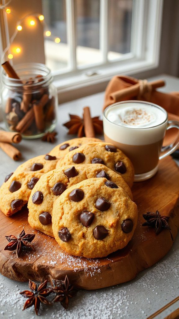 pumpkin spice chocolate cookies