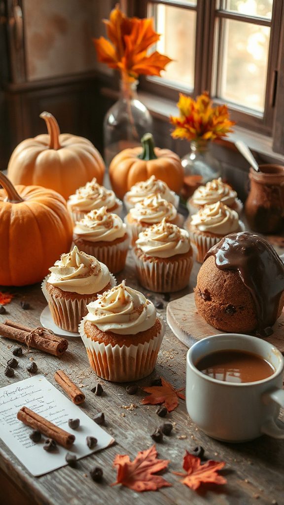 pumpkin spice chocolate cupcakes