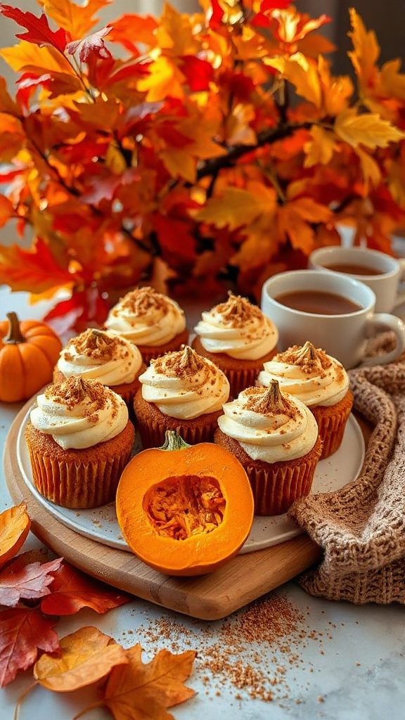 pumpkin spice cinnamon cupcakes