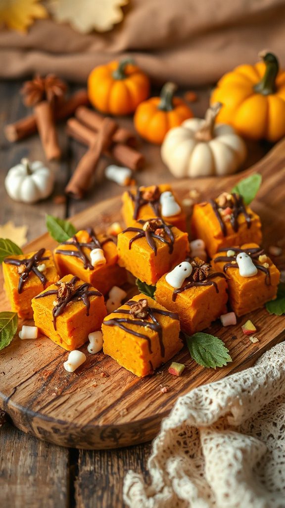 pumpkin spice delicious fudge treat