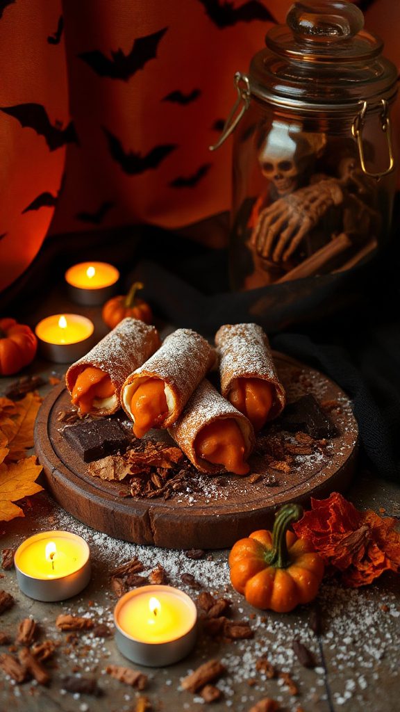 pumpkin spice filled cannoli