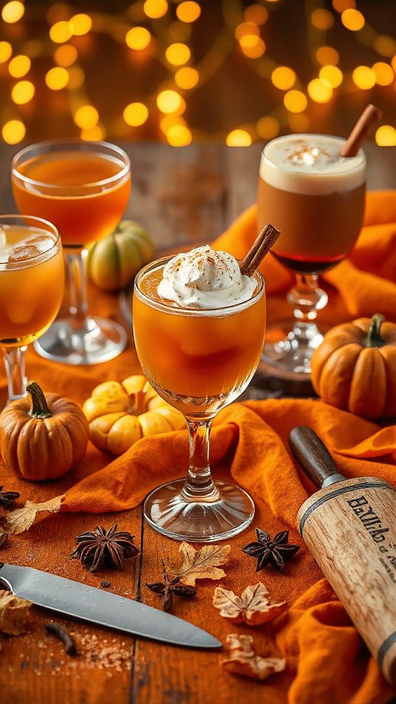 pumpkin spice manhattan cocktail