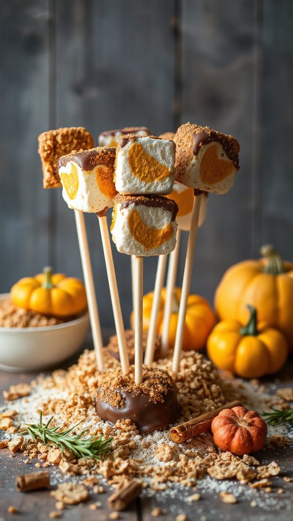 pumpkin spice marshmallow pops