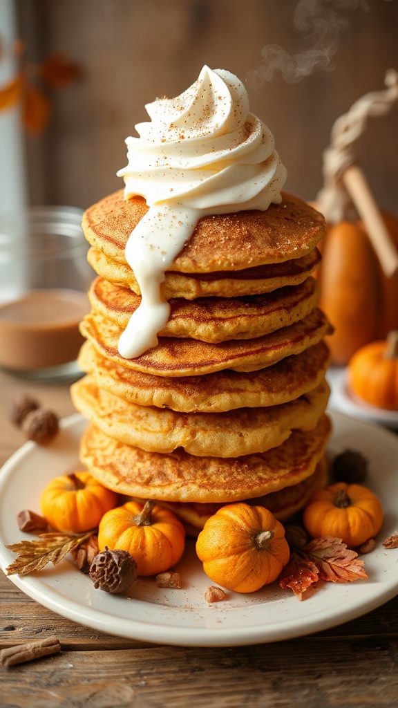pumpkin spice pancake stacks