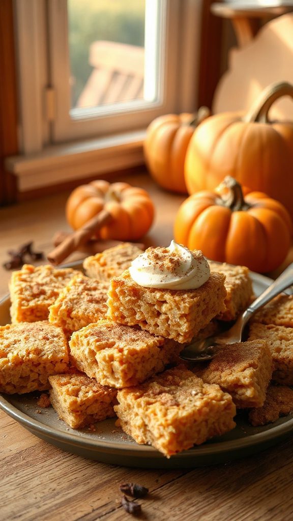 pumpkin spice rice krispie treats