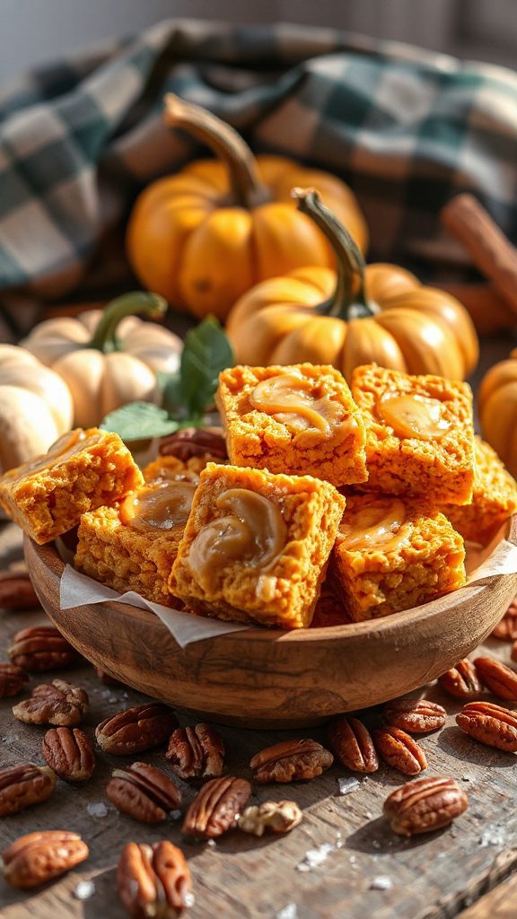 pumpkin spice rice krispie treats