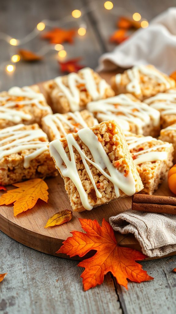 pumpkin spice rice krispie treats