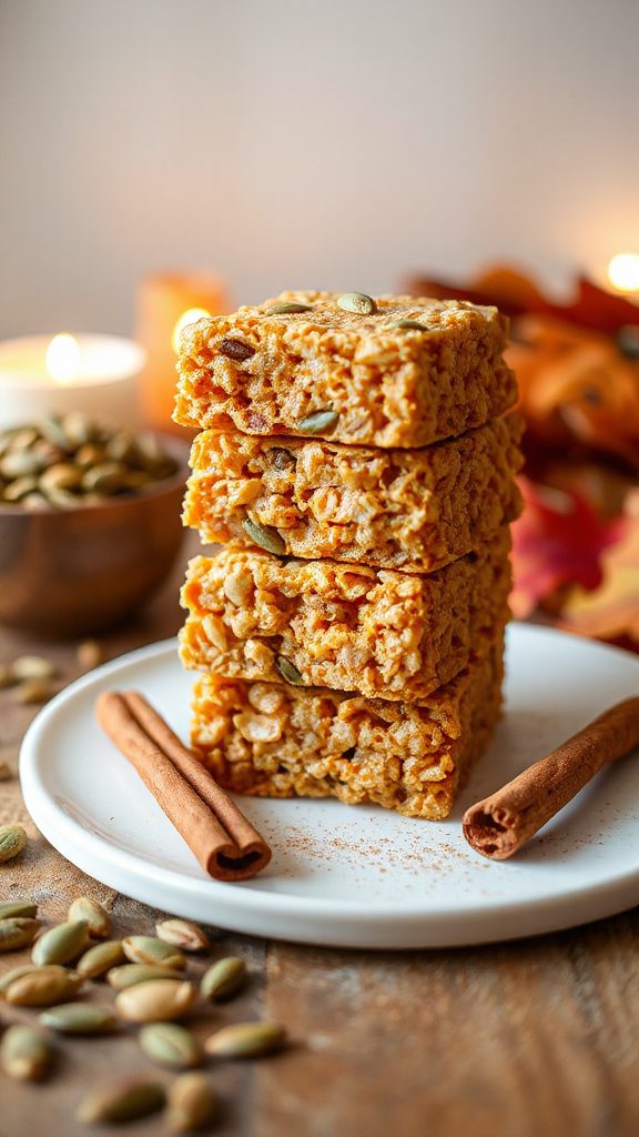 pumpkin spice rice krispie treats