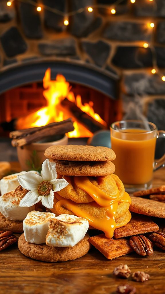 pumpkin spice s mores cookies