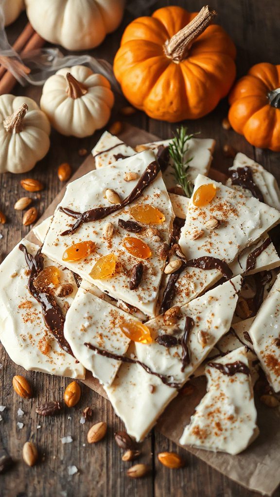 pumpkin spice white chocolate bark