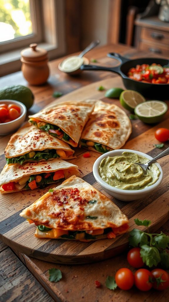 quick customizable veggie quesadillas