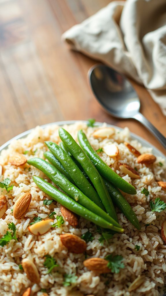 quick green bean pilaf recipe