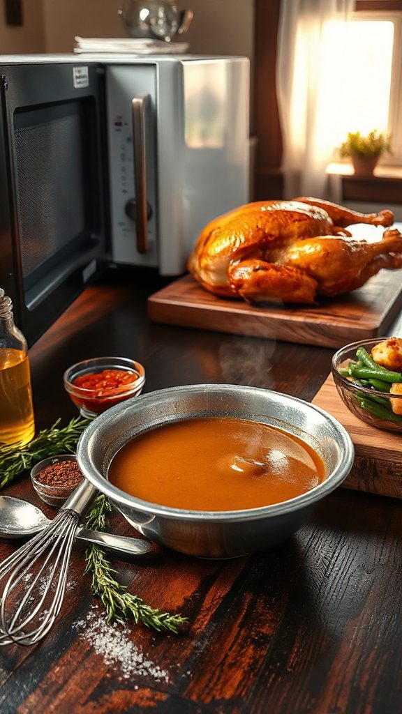 quick microwave turkey gravy