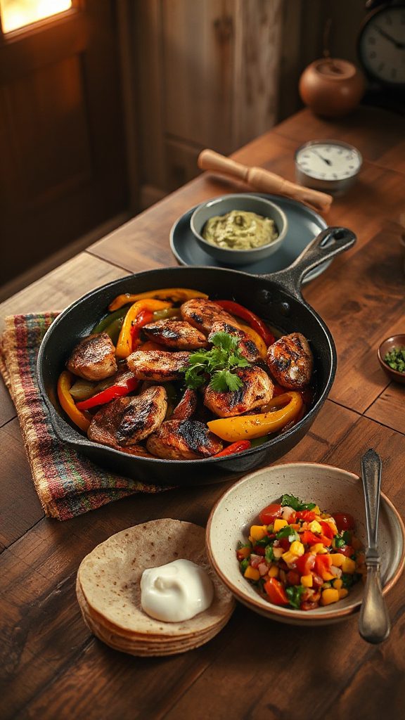 quick one pan chicken fajitas
