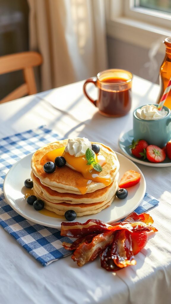 quick pancakes and scrambled eggs quick pancakes and scrambled eggs