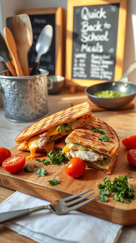 quick turkey cheese quesadillas