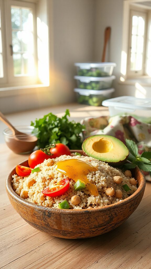 quinoa chickpea veggie salad
