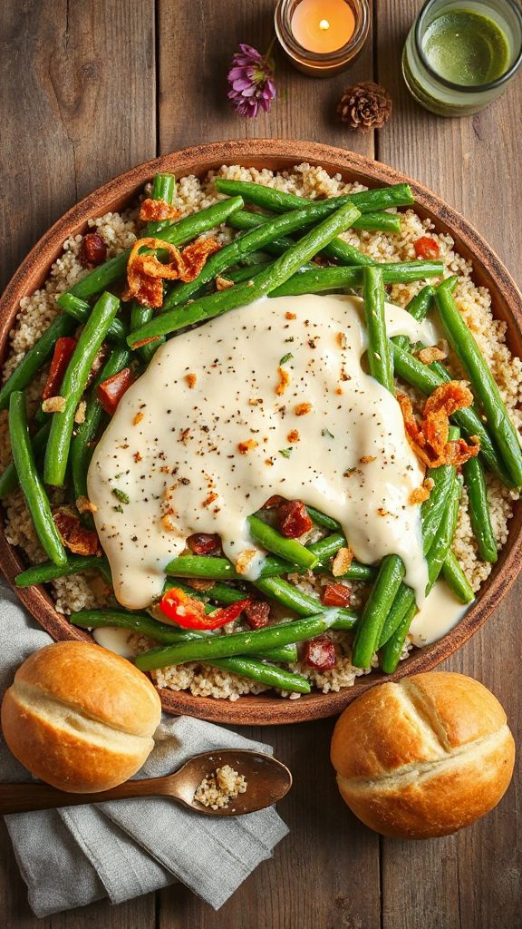 quinoa enhanced green bean casserole