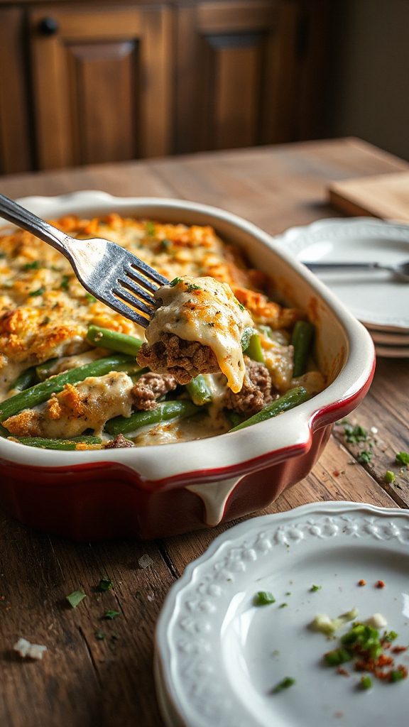 ranch hamburger green bean casserole