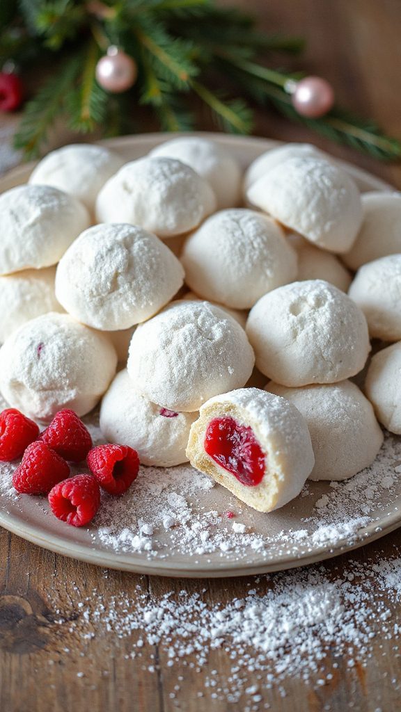 raspberry filled snowball cookies