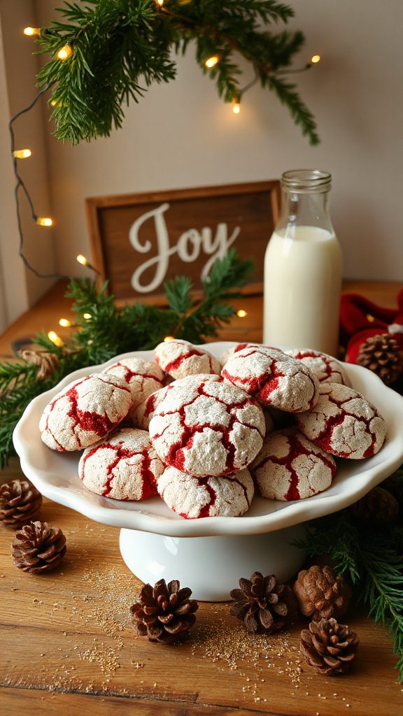 red velvet crinkle cookies