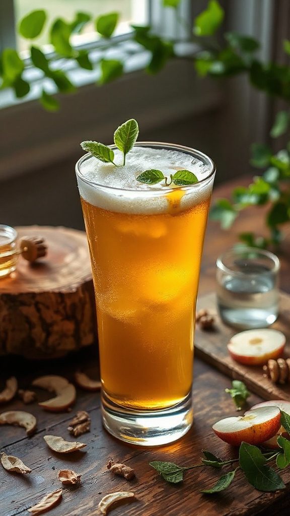 refreshing apple honey spritz