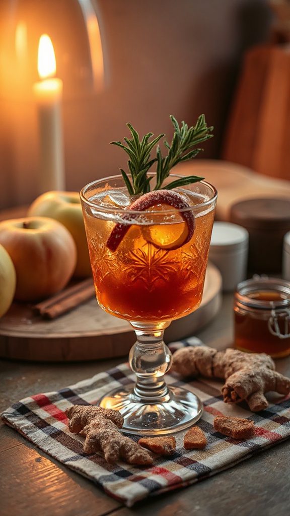 refreshing apple molasses cocktail