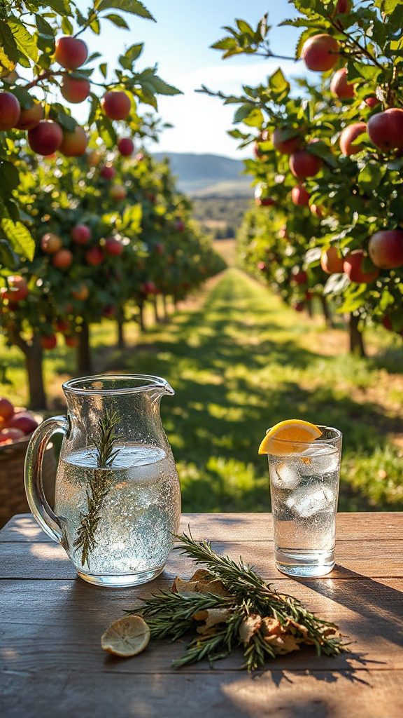 refreshing apple rosemary drink