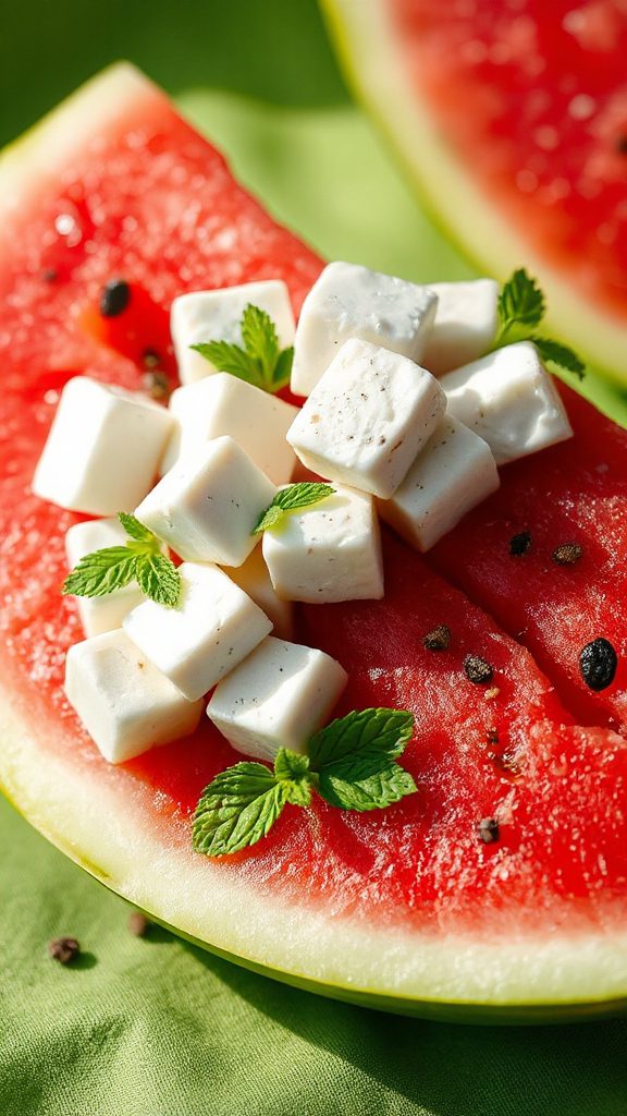 refreshing feta watermelon salad