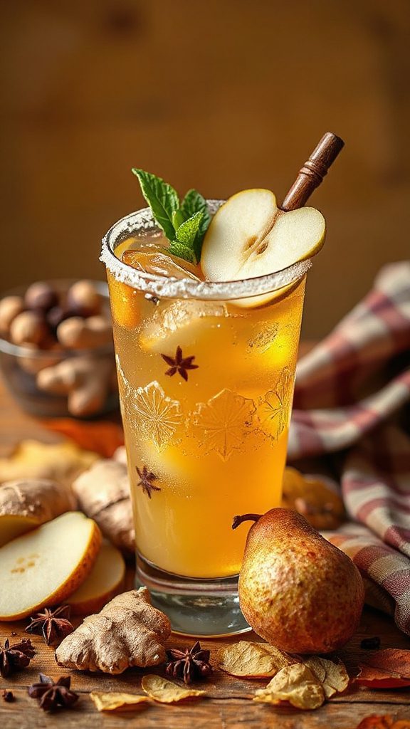 refreshing ginger pear cocktail