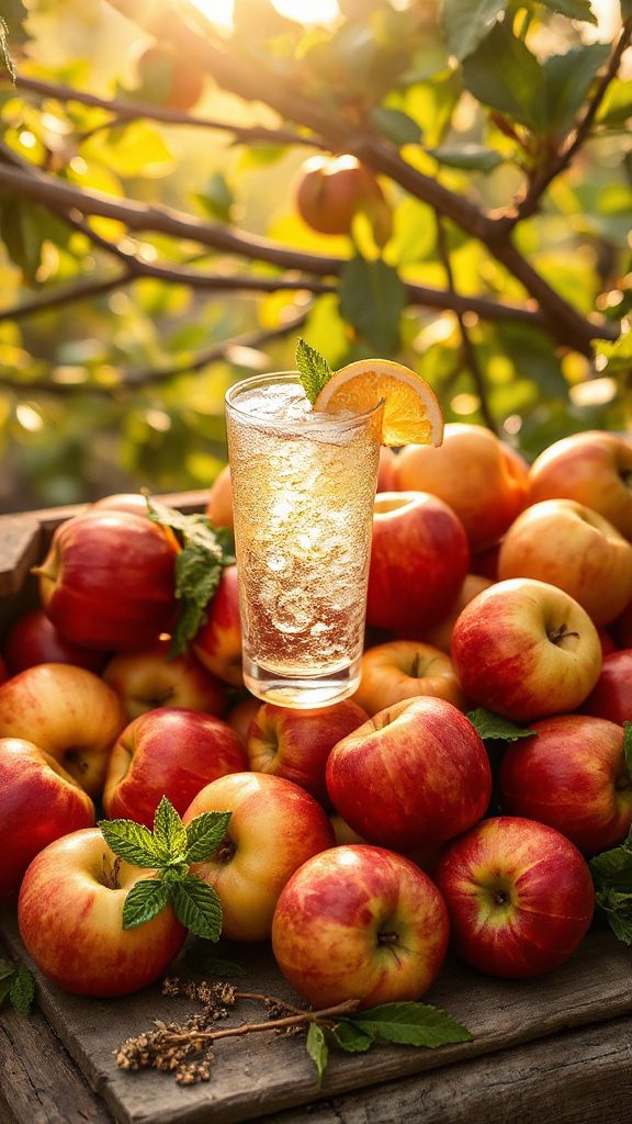 refreshing honeycrisp mint beverage