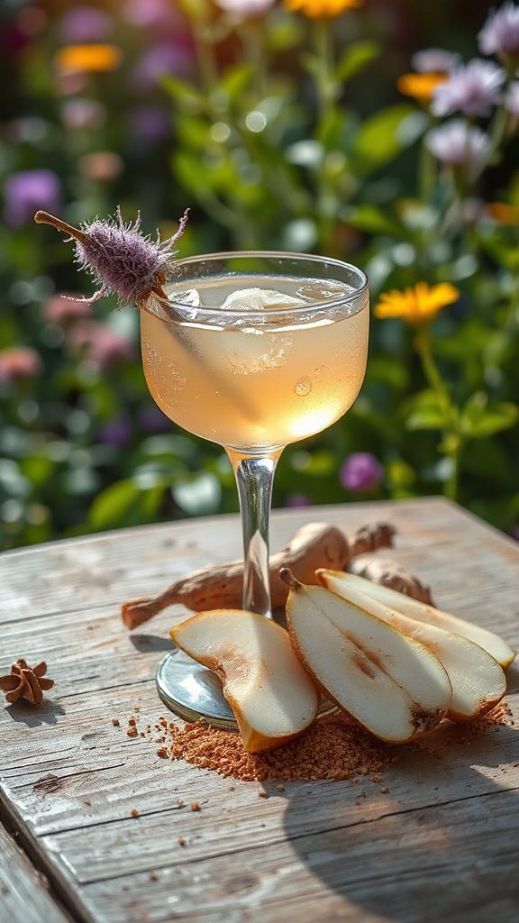 refreshing pear ginger spritz